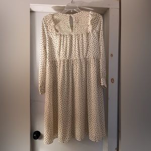 Madewell - cream and black polka dot dress.